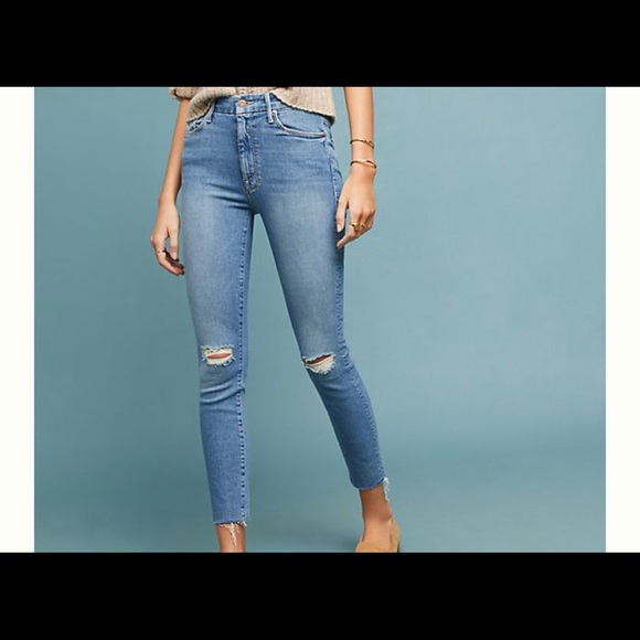 high waisted looker ankle fray mother